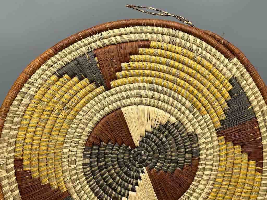 Large Flat Batwa Raffia Plate - Uganda