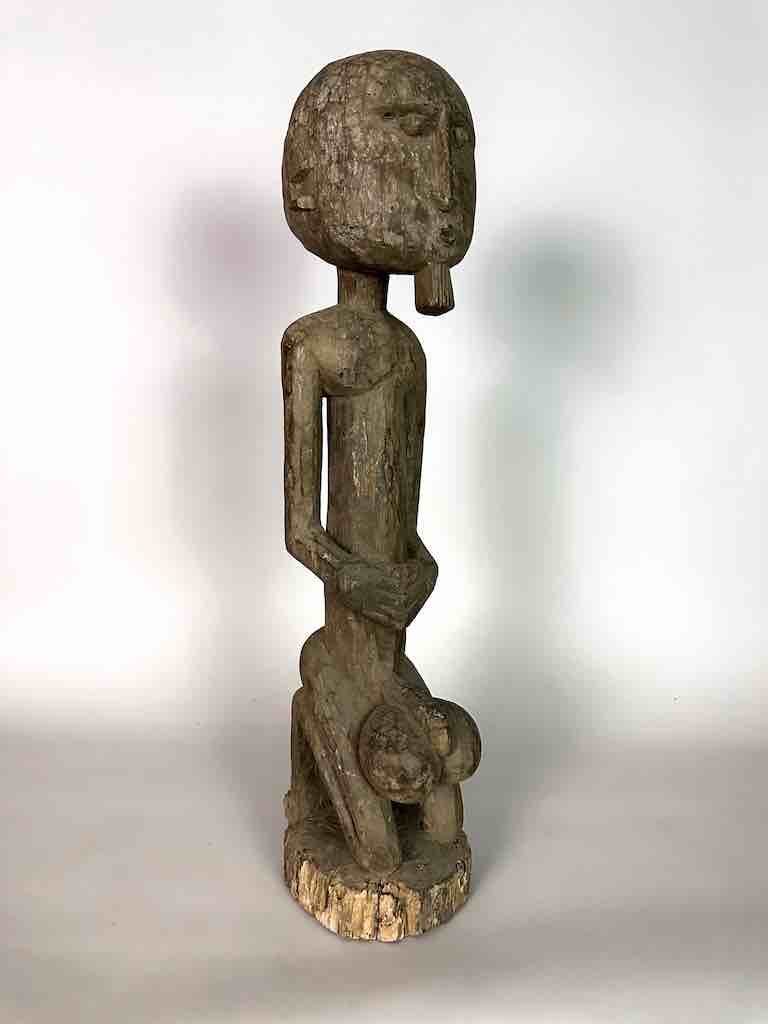 Vintage Bamana Exaggerated Genitalia Male Statue - Mali