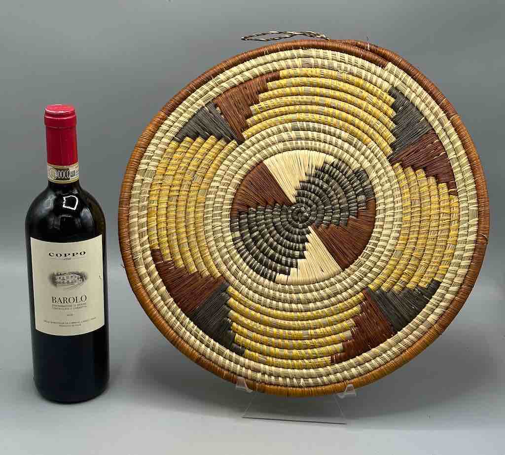 Large Flat Batwa Raffia Plate - Uganda