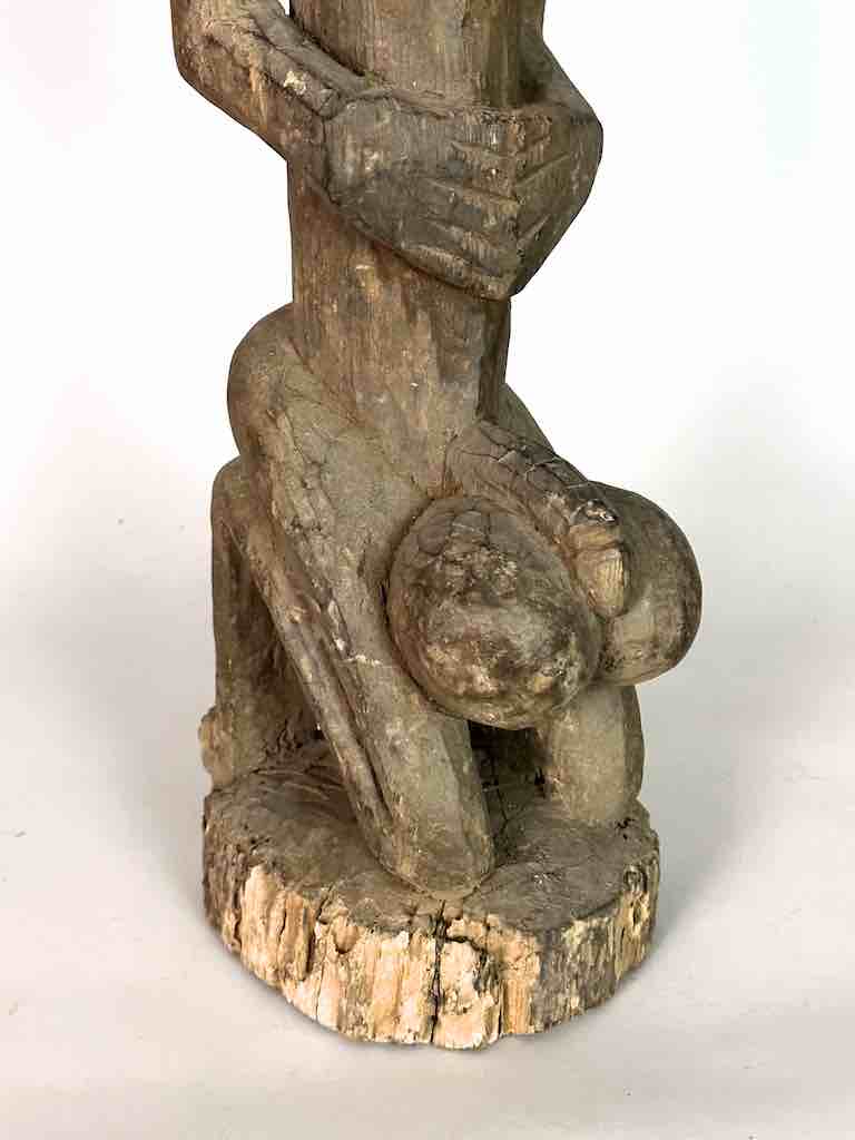 Vintage Bamana Exaggerated Genitalia Male Statue - Mali