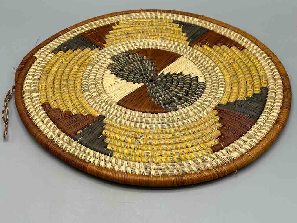 Large Flat Batwa Raffia Plate - Uganda