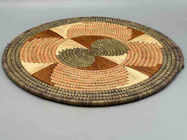 Large Flat Batwa Raffia Plate - Uganda