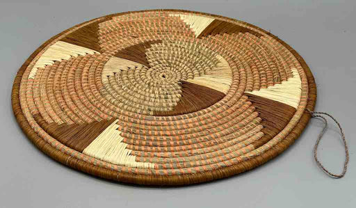 Large Flat Batwa Raffia Plate - Uganda