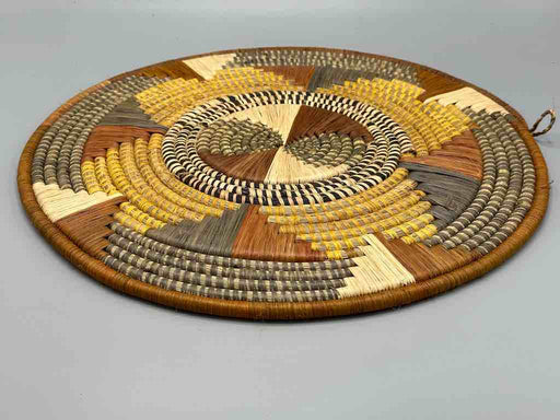 Large Flat Batwa Raffia Plate - Uganda