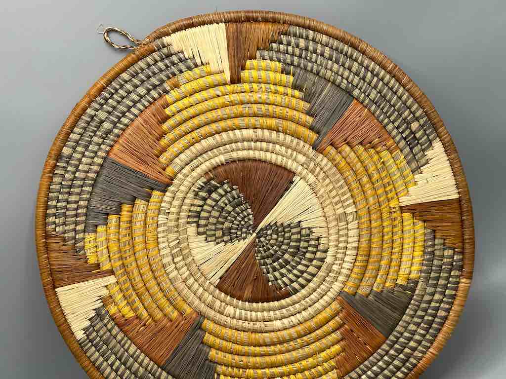 Large Flat Batwa Raffia Plate - Uganda