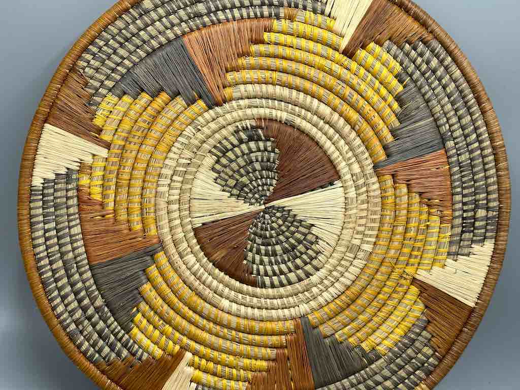 Large Flat Batwa Raffia Plate - Uganda