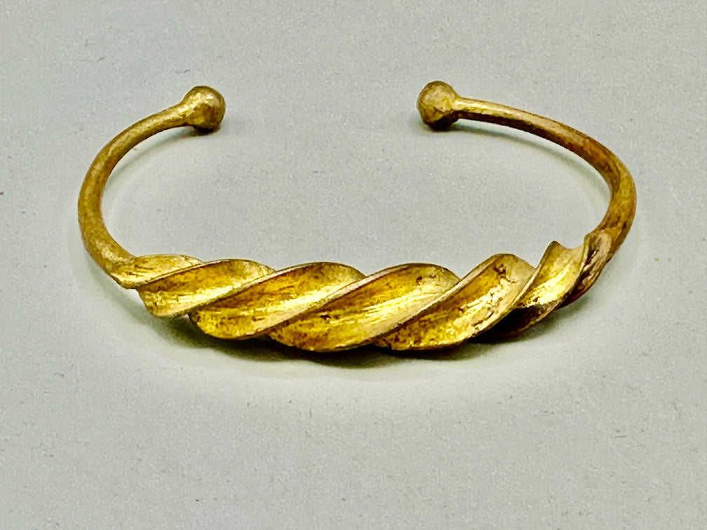 Fulani Contemporary Twisted Design Brass Bracelet - Mali