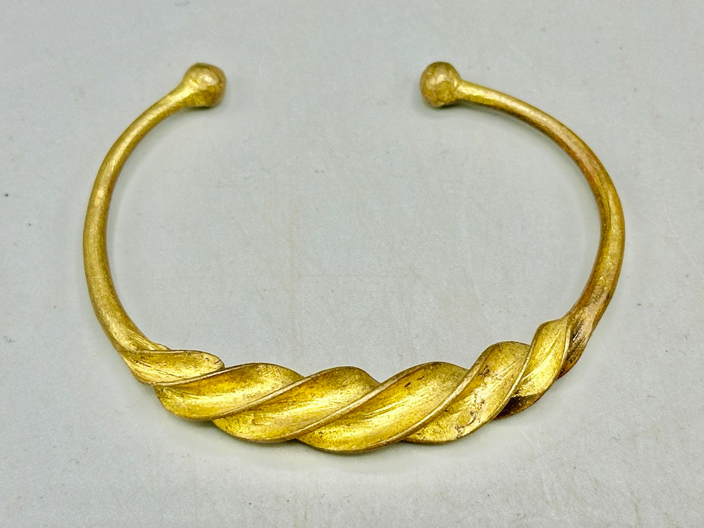 Fulani Contemporary Twisted Design Brass Bracelet - Mali