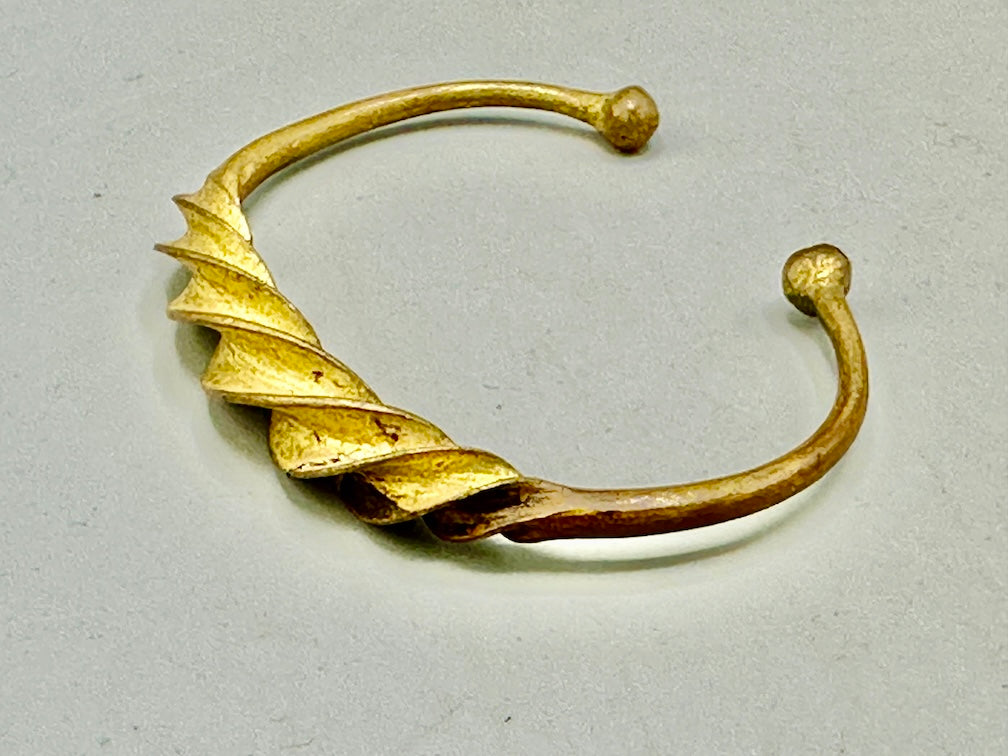 Fulani Contemporary Twisted Design Brass Bracelet - Mali