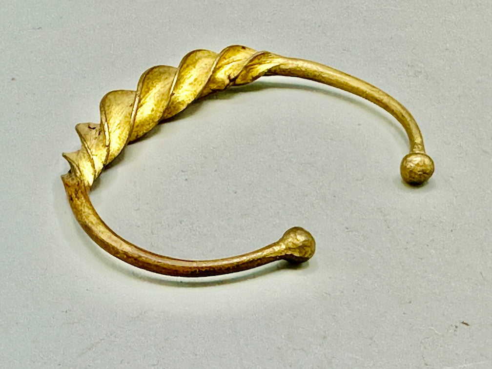 Fulani Contemporary Twisted Design Brass Bracelet - Mali