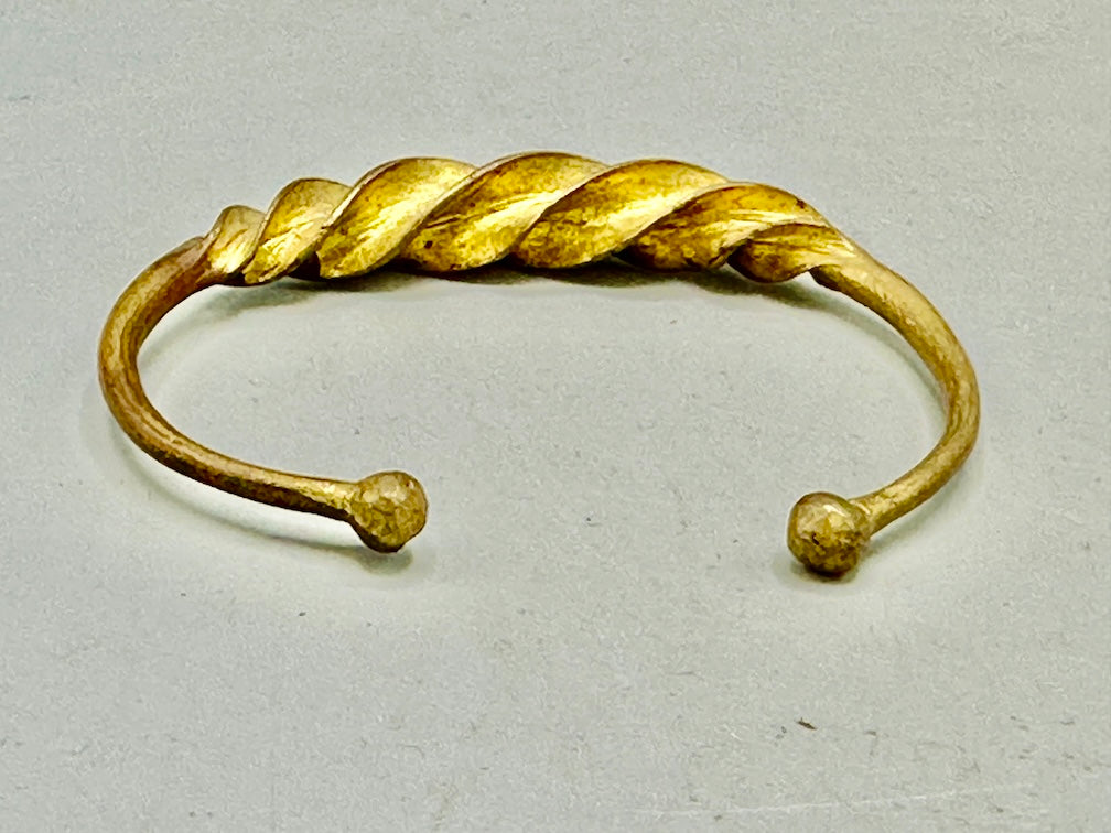 Fulani Contemporary Twisted Design Brass Bracelet - Mali