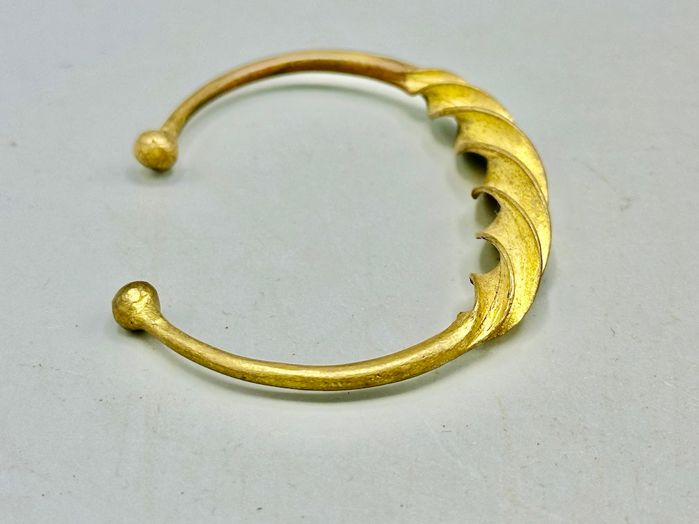 Fulani Contemporary Twisted Design Brass Bracelet - Mali