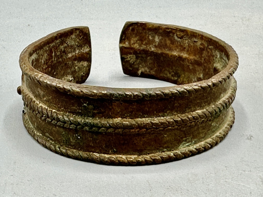 Dogon Vintage Wide Cast Brass Bracelet - Mali