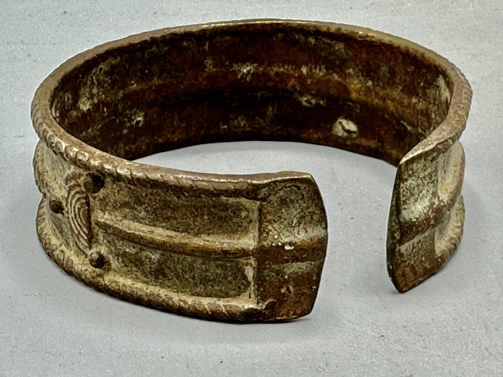 Dogon Vintage Wide Cast Brass Bracelet - Mali