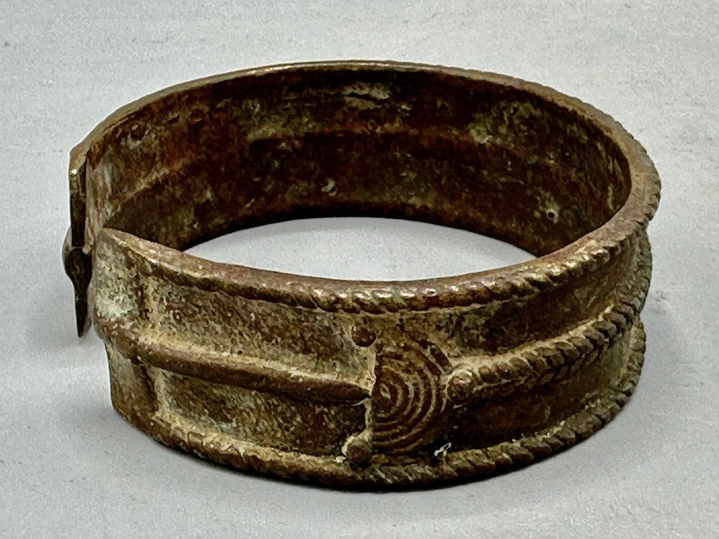 Dogon Vintage Wide Cast Brass Bracelet - Mali