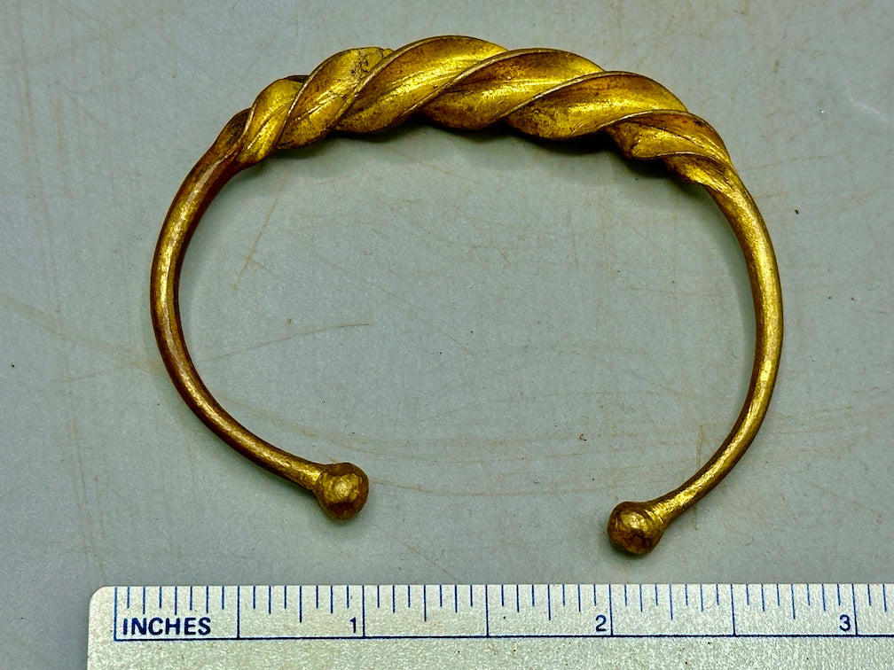 Fulani Contemporary Twisted Design Brass Bracelet - Mali