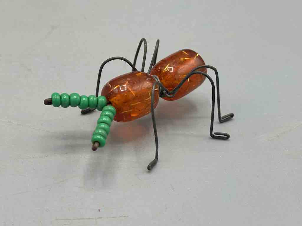 Beaded Wire Decor African Small Amber Ant Insect