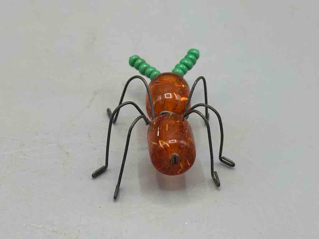 Beaded Wire Decor African Small Amber Ant Insect