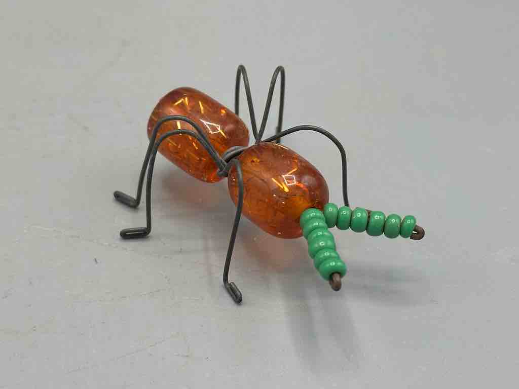 Beaded Wire Decor African Small Amber Ant Insect