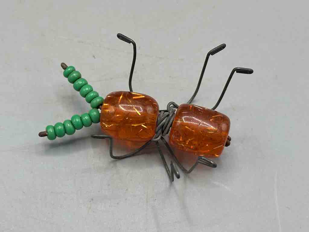 Beaded Wire Decor African Small Amber Ant Insect