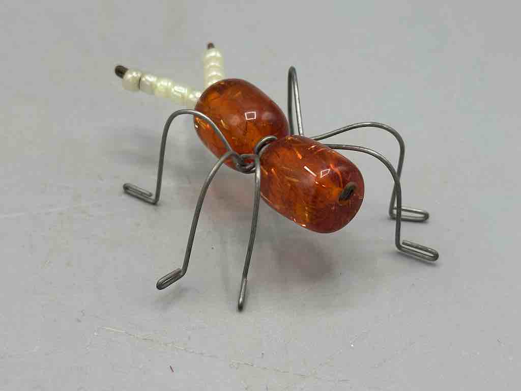 Beaded Wire Decor African Small Amber Ant Insect