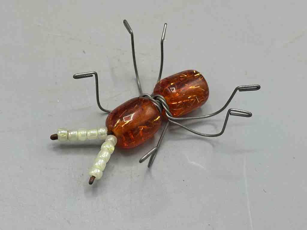 Beaded Wire Decor African Small Amber Ant Insect