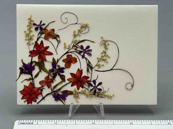 Handmade Pressed Dried Real Flower Small Gift Card - Floral Corner