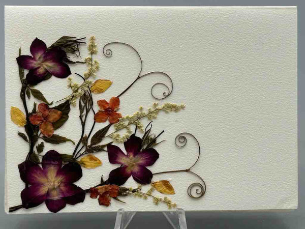 Handmade Pressed Dried Real Flower Small Gift Card - Floral Corner