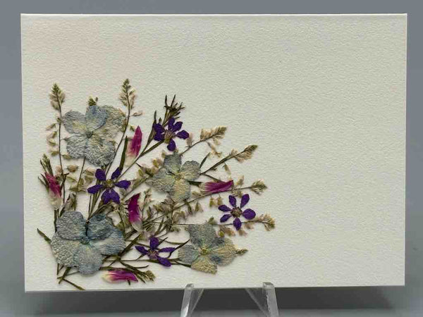 Handmade Pressed Dried Real Flower Small Gift Card - Floral Corner