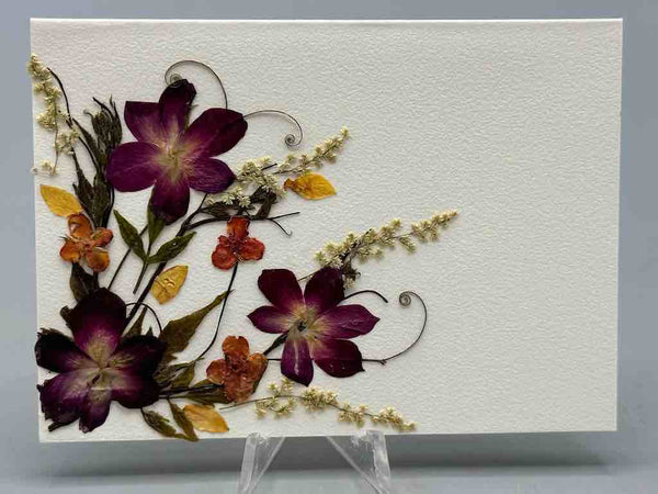 Handmade Pressed Dried Real Flower Small Gift Card - Floral Corner