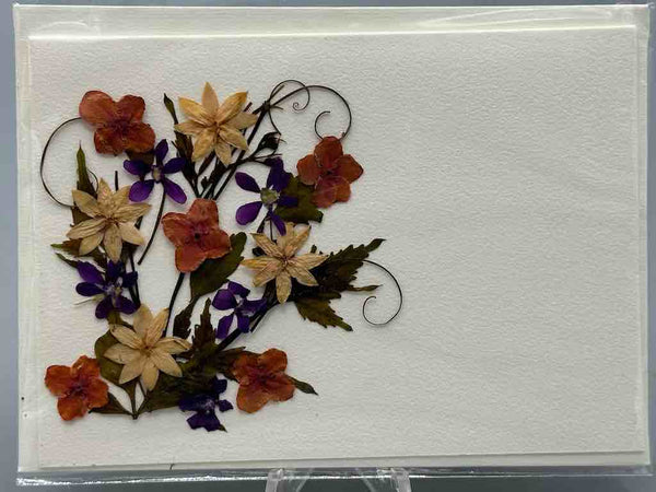 Handmade Pressed Dried Real Flower Small Gift Card - Floral Corner