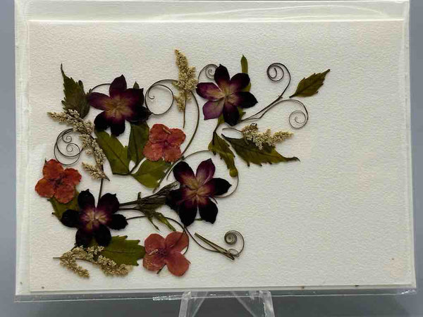 Handmade Pressed Dried Real Flower Small Gift Card - Floral Corner