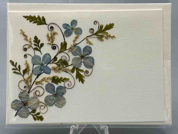 Handmade Pressed Dried Real Flower Small Gift Card - Floral Corner