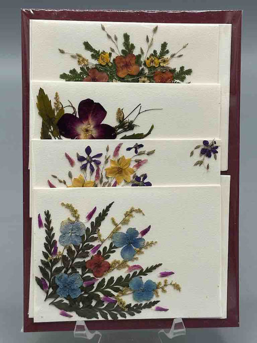 Handmade Pressed Dried Real Flower Small Gift Card - 4 Assorted Floral Designs