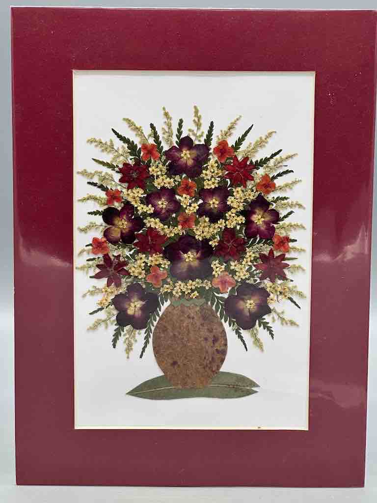 Handmade Pressed Dried Real Flower Framed Collage - Floral Bouquet