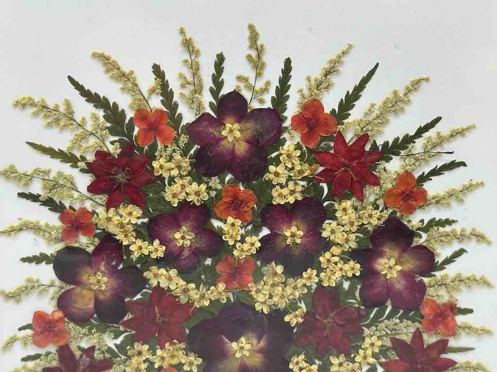 Handmade Pressed Dried Real Flower Framed Collage - Floral Bouquet