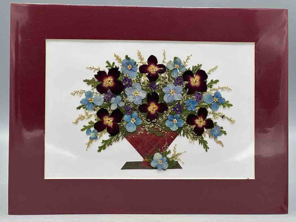 Handmade Pressed Dried Real Flower Framed Collage - Floral Bouquet