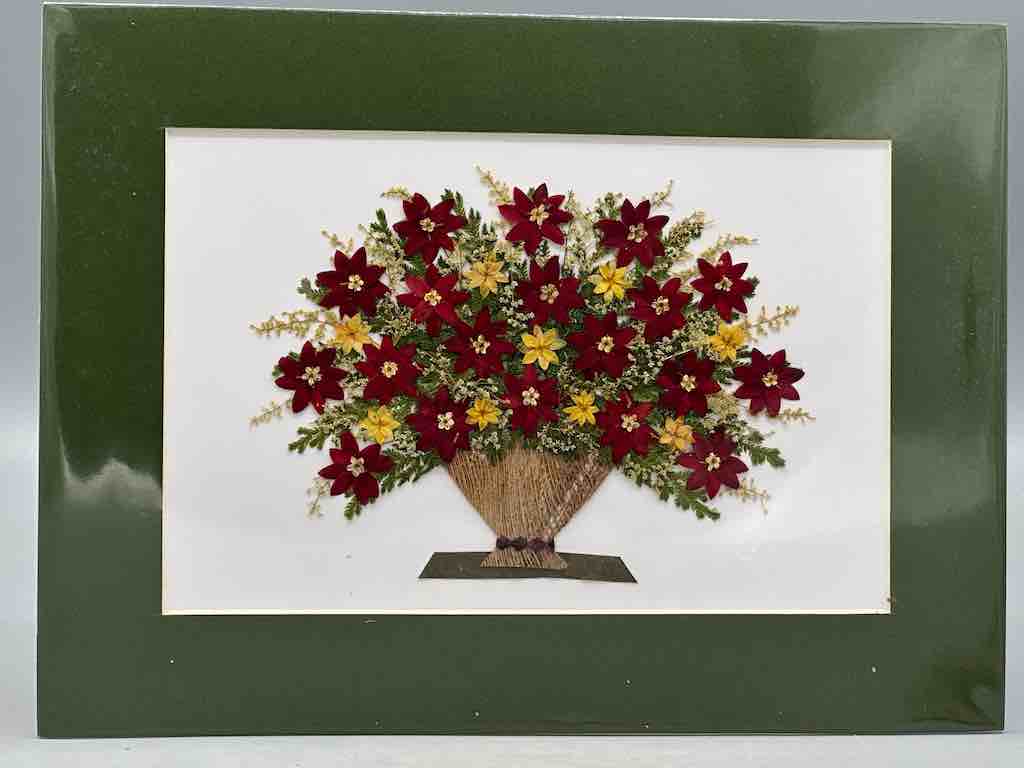 Handmade Pressed Dried Real Flower Framed Collage - Floral Bouquet