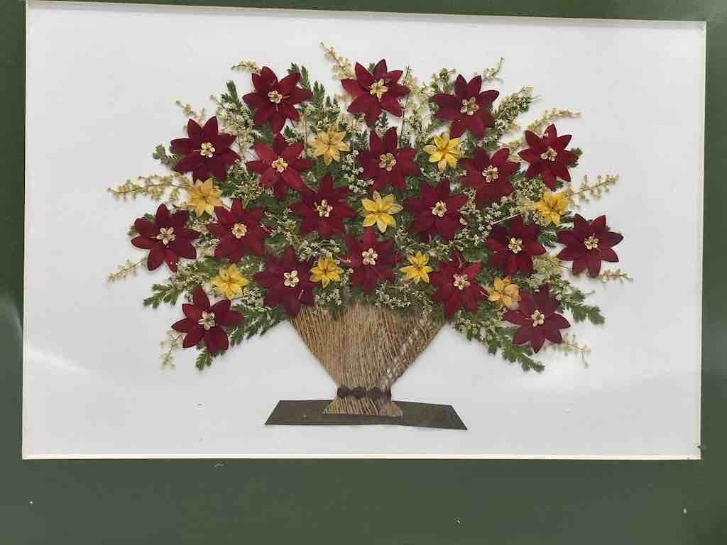 Handmade Pressed Dried Real Flower Framed Collage - Floral Bouquet