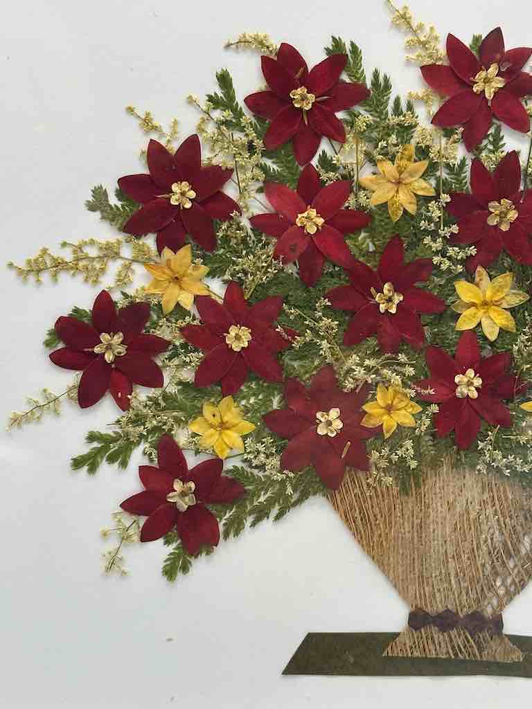 Handmade Pressed Dried Real Flower Framed Collage - Floral Bouquet