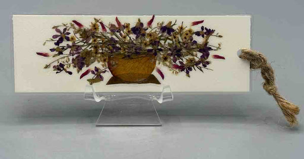 Handmade Pressed Dried Real Flower 1-sided bookmark - Floral Array
