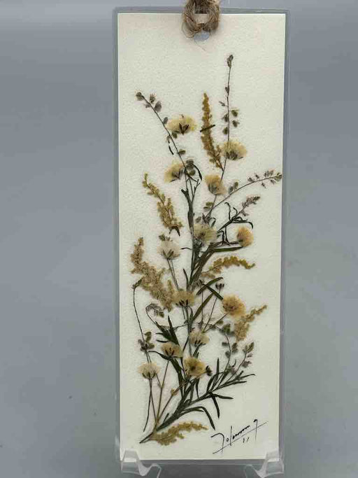 Handmade Pressed Dried Real Flower 1-sided bookmark - Floral Array