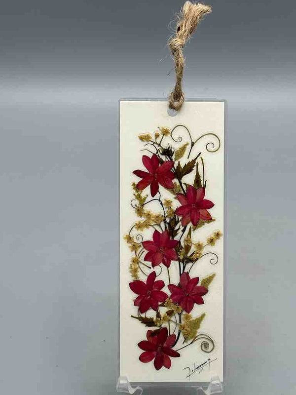 Handmade Pressed Dried Real Flower 1-sided bookmark - Floral Array