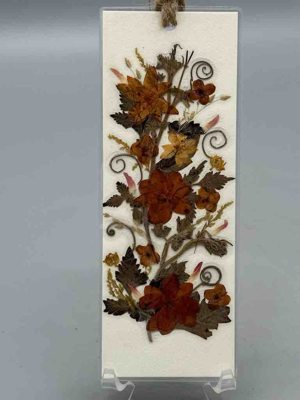 Handmade Pressed Dried Real Flower 1-sided bookmark - Floral Array