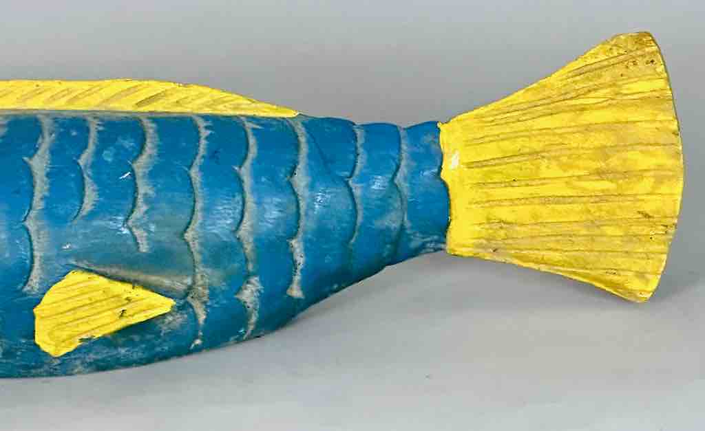 Medium Size Bozo Blue Fish Puppet Sculpture | 18"