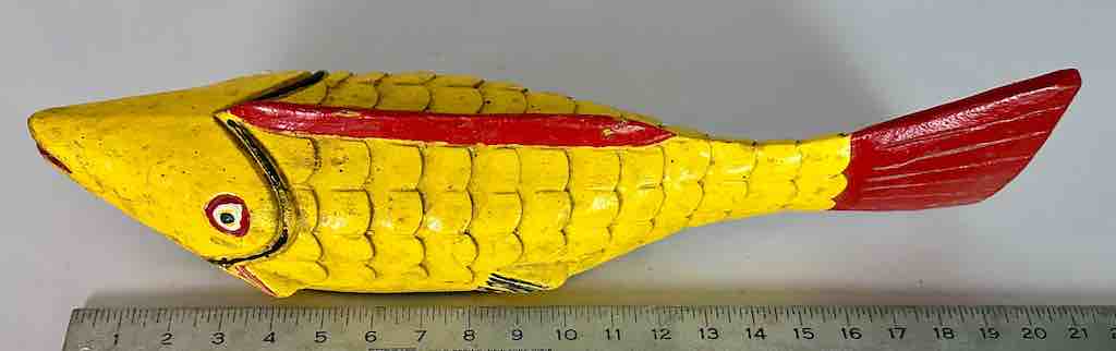 Medium Size Bozo Yellow Fish Puppet Sculpture | 20"