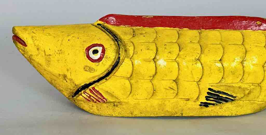 Medium Size Bozo Yellow Fish Puppet Sculpture | 20"