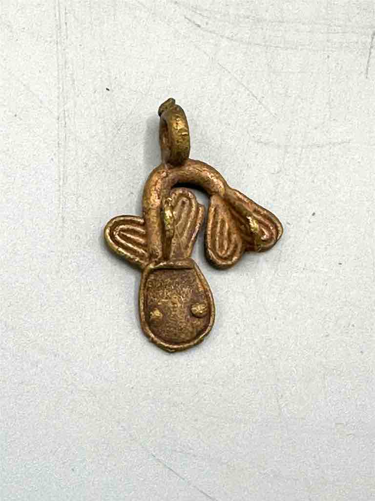 Half Dozen African Brass Mudfish Pendant - right oriented tail - Ghana