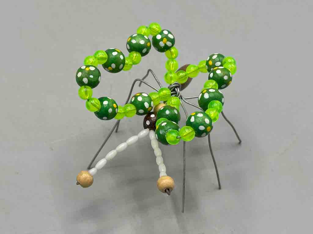 Beaded Wire Decor African Small Green Butterfly Insect