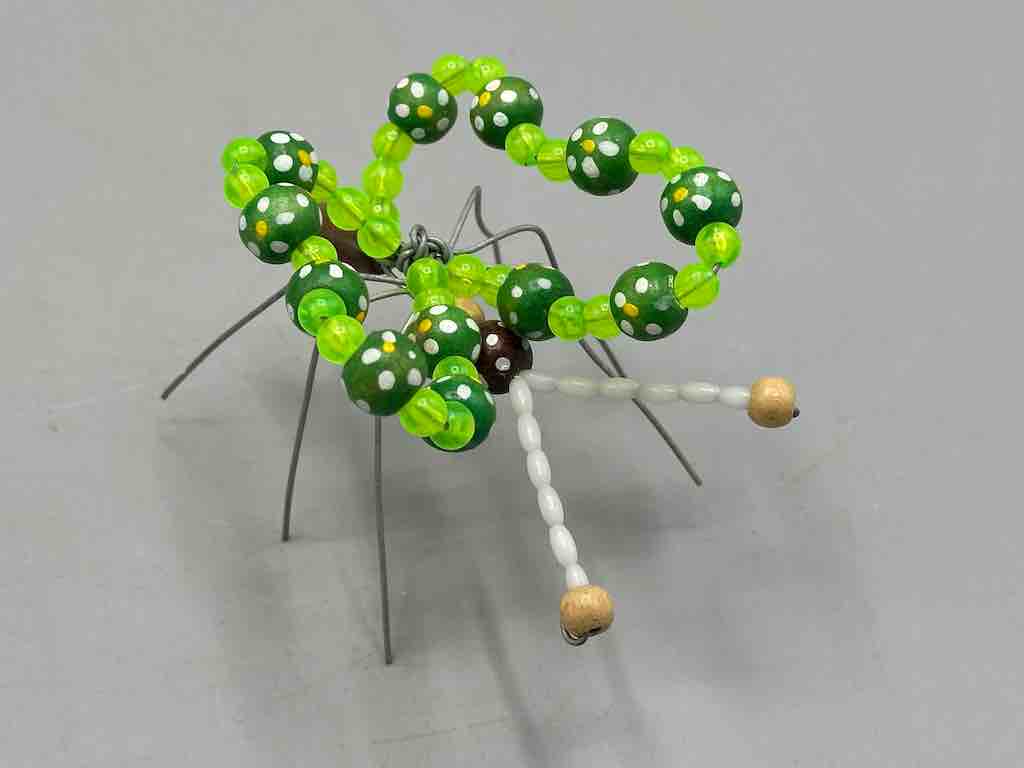 Beaded Wire Decor African Small Green Butterfly Insect